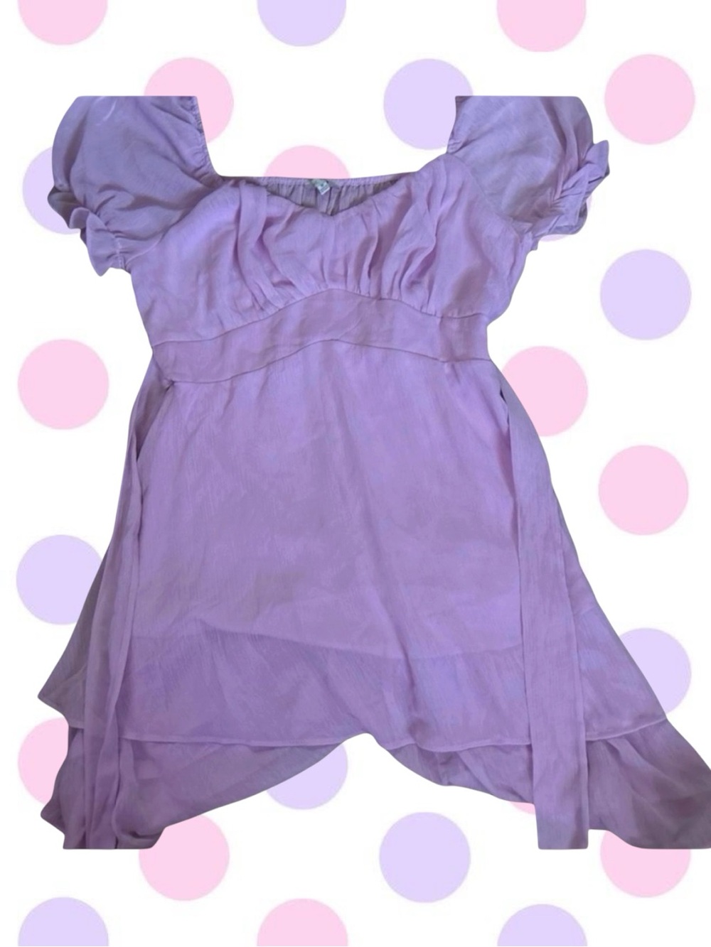 Love Tree Lilac Purple Puff Sleeve Babydoll Dress Medium